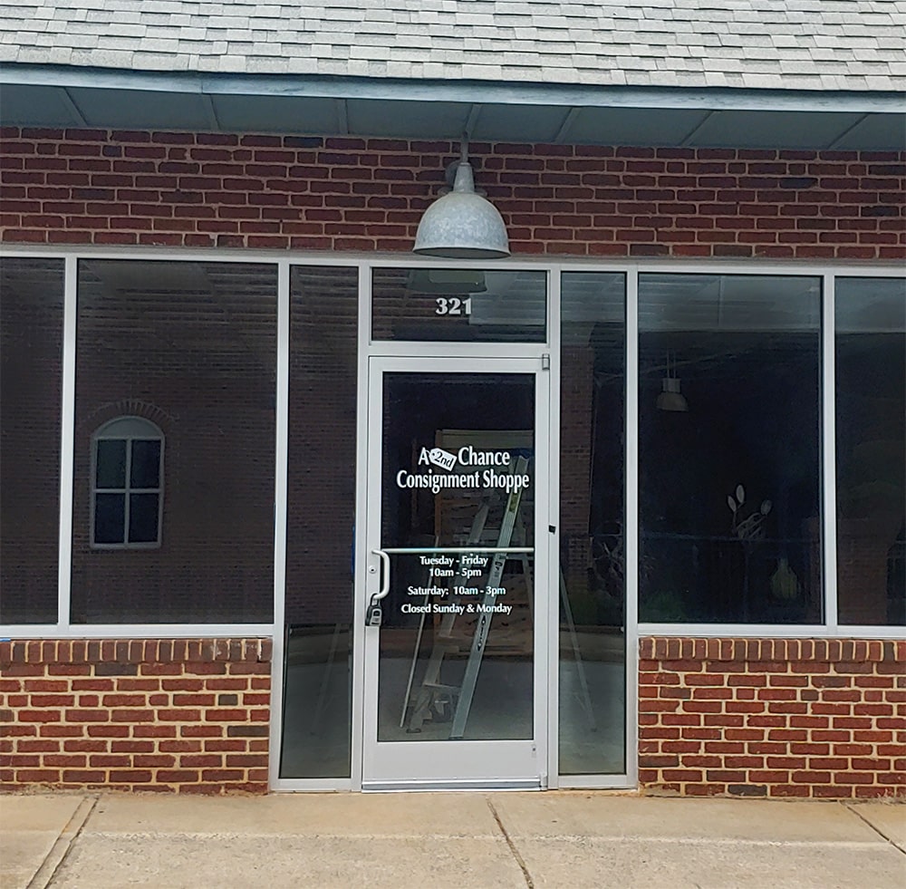 2nd Chance Consignment storefront door graphics